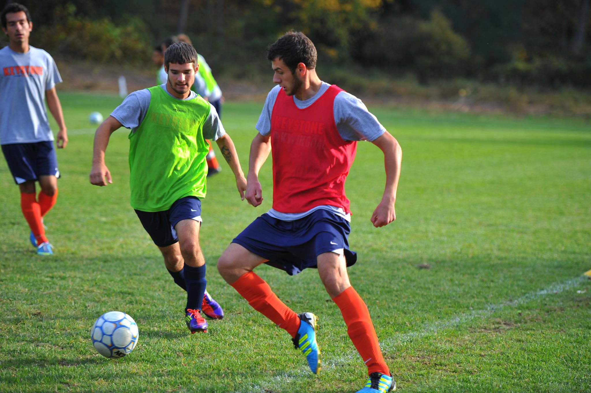 Male athletes play intramural soccer