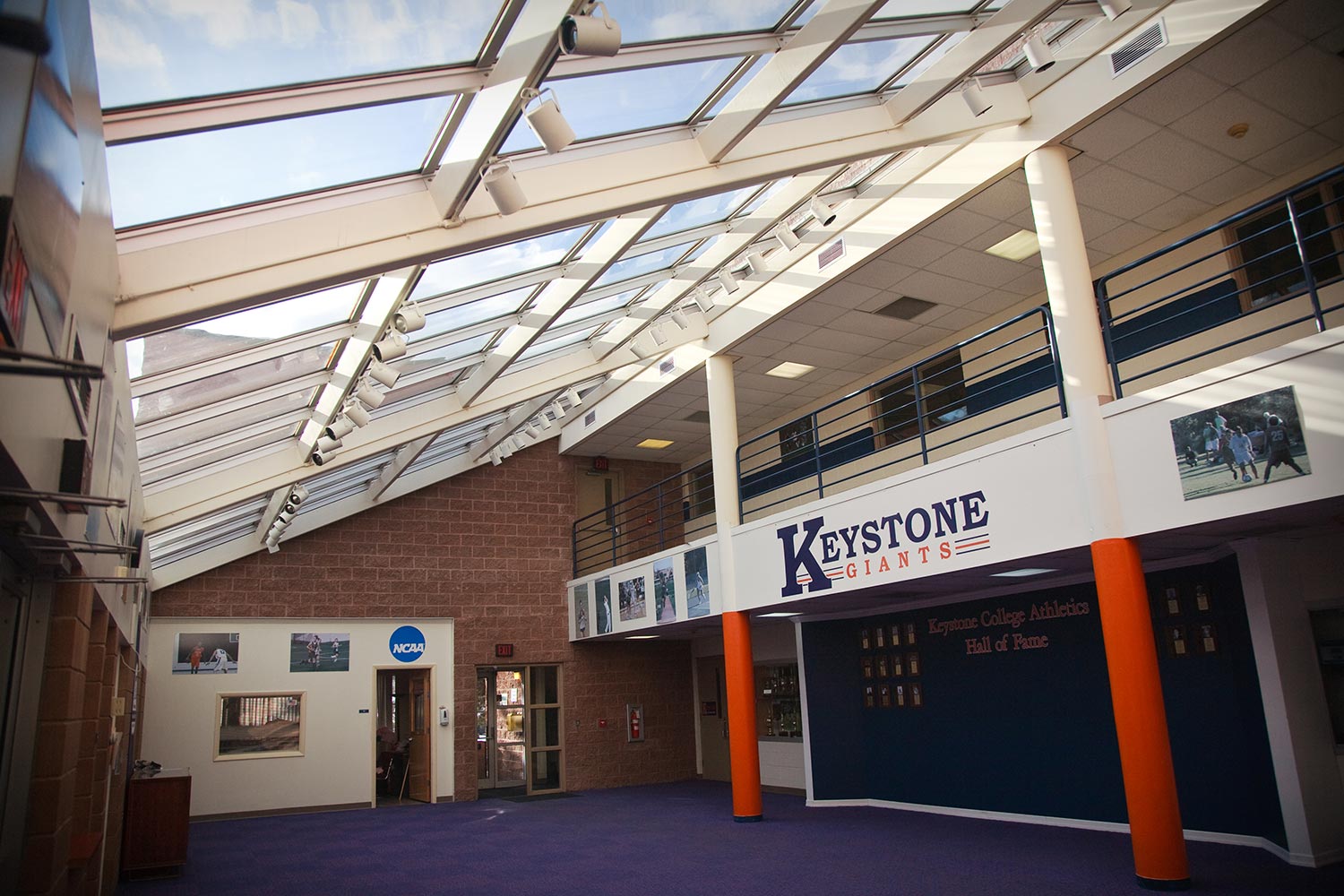 Keystone Giants foyer with glass ceiling and catwalk