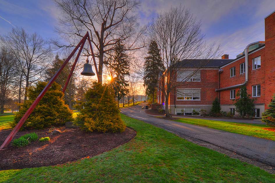 Sunsets behind Capwell, Hall Keystone College
