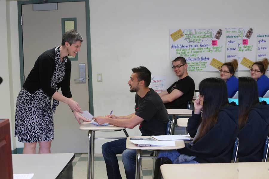 Kerry Roe In Classrom With Students