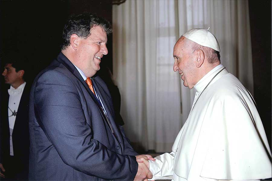 Keystone College President Presents Paper in Rome and Has Audience with Pope Francis