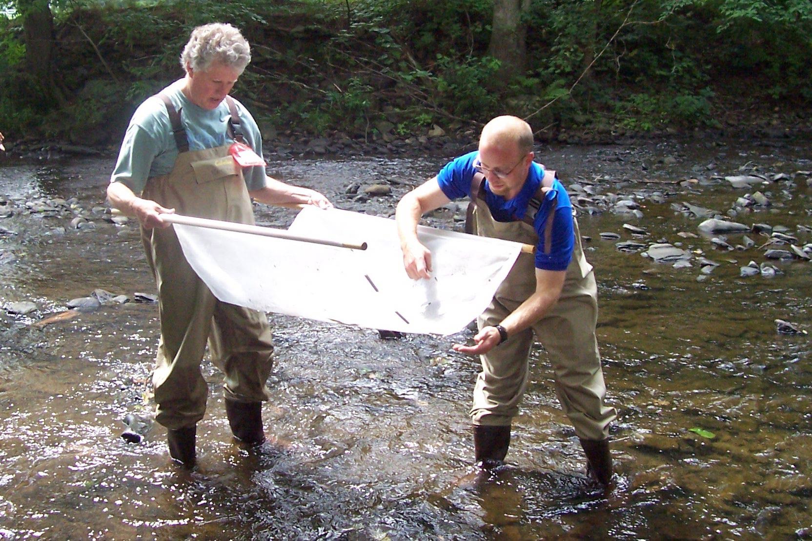 teacher and student explore watershed