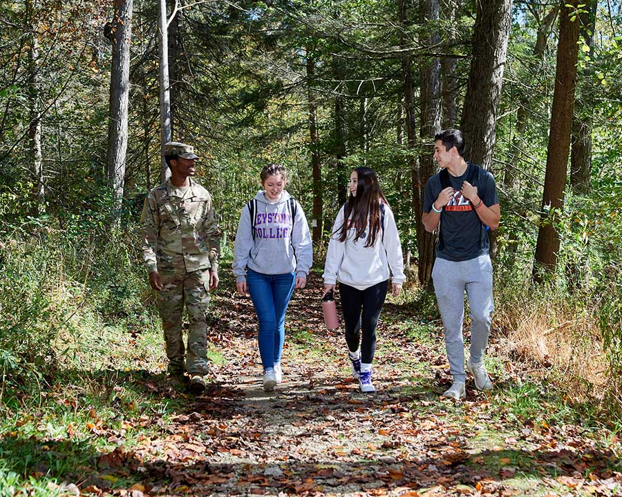 Students Walk On Trolley Trail