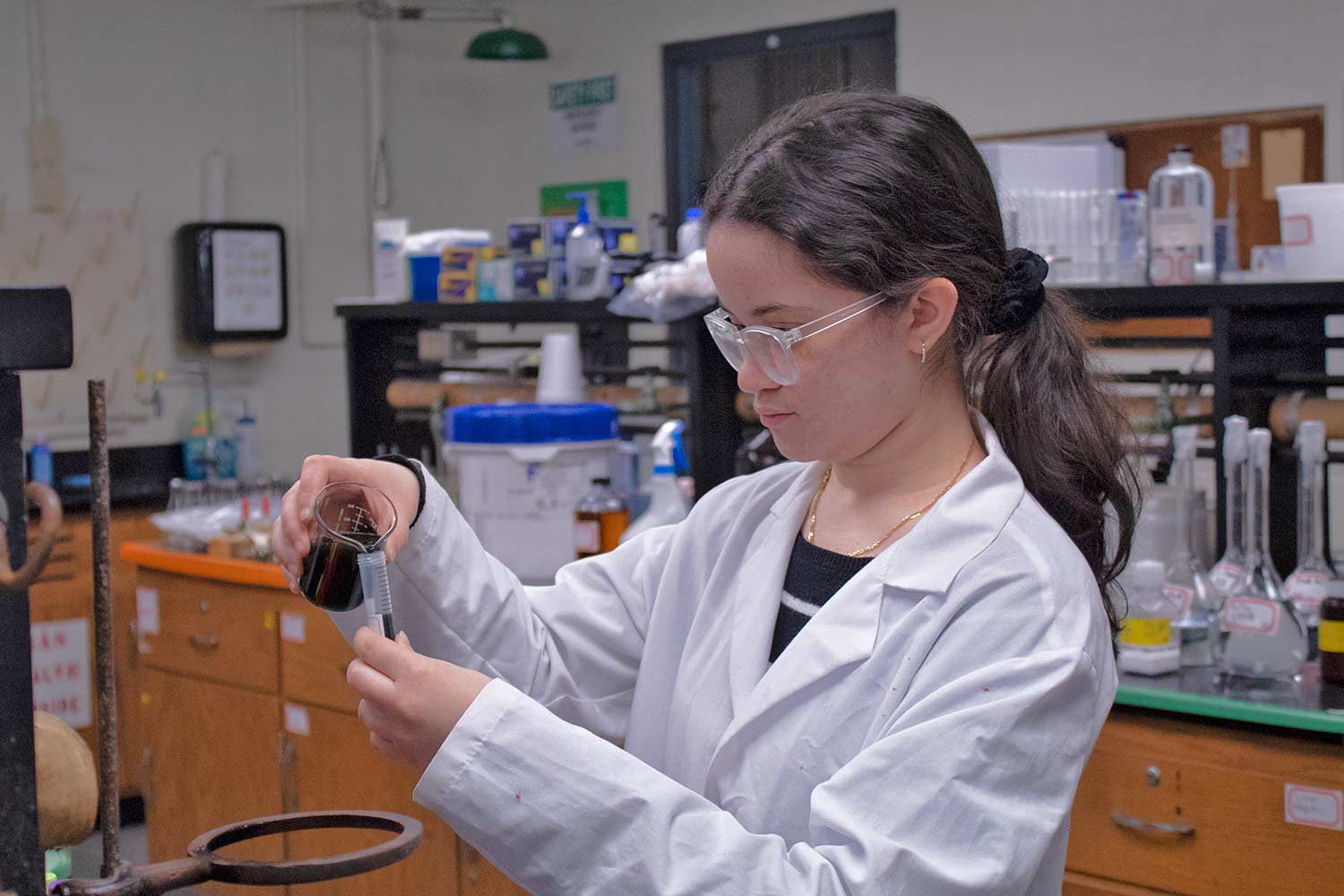 Science Student Conducting Research