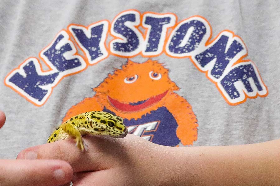 Wildlife Student With Lizard