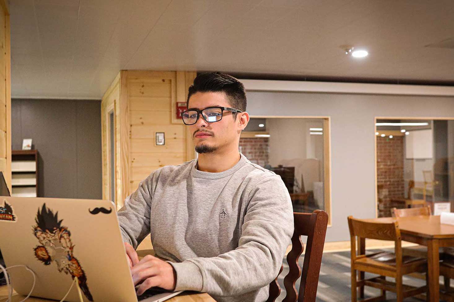 Student Studying In Miller Library