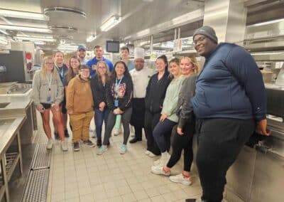 public health students in ship's kitchen