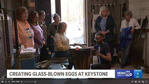 Creating glass-blown Easter eggs in Lackawanna County